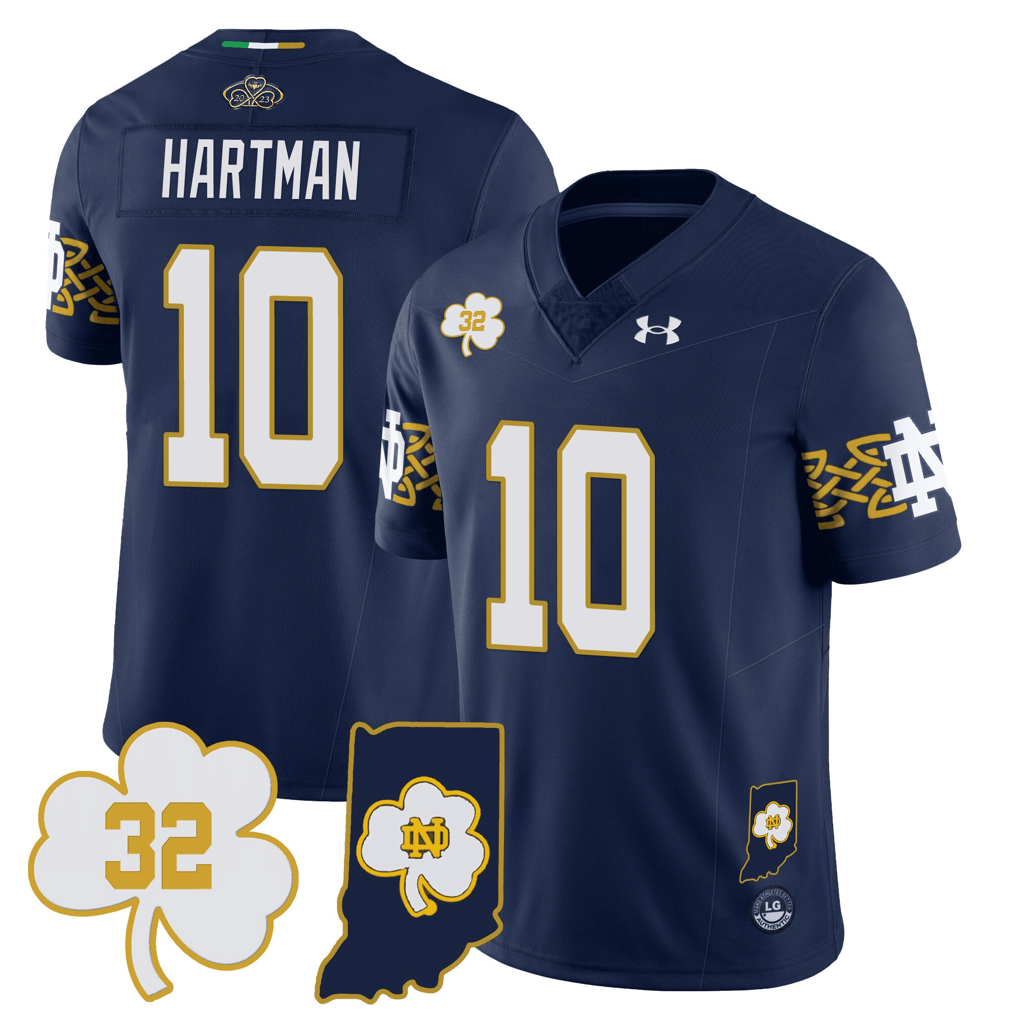 Notre Dame Fighting Irish Vapor Limited Jersey - Indiana Map - All Stitched #19 L0AJVGXV