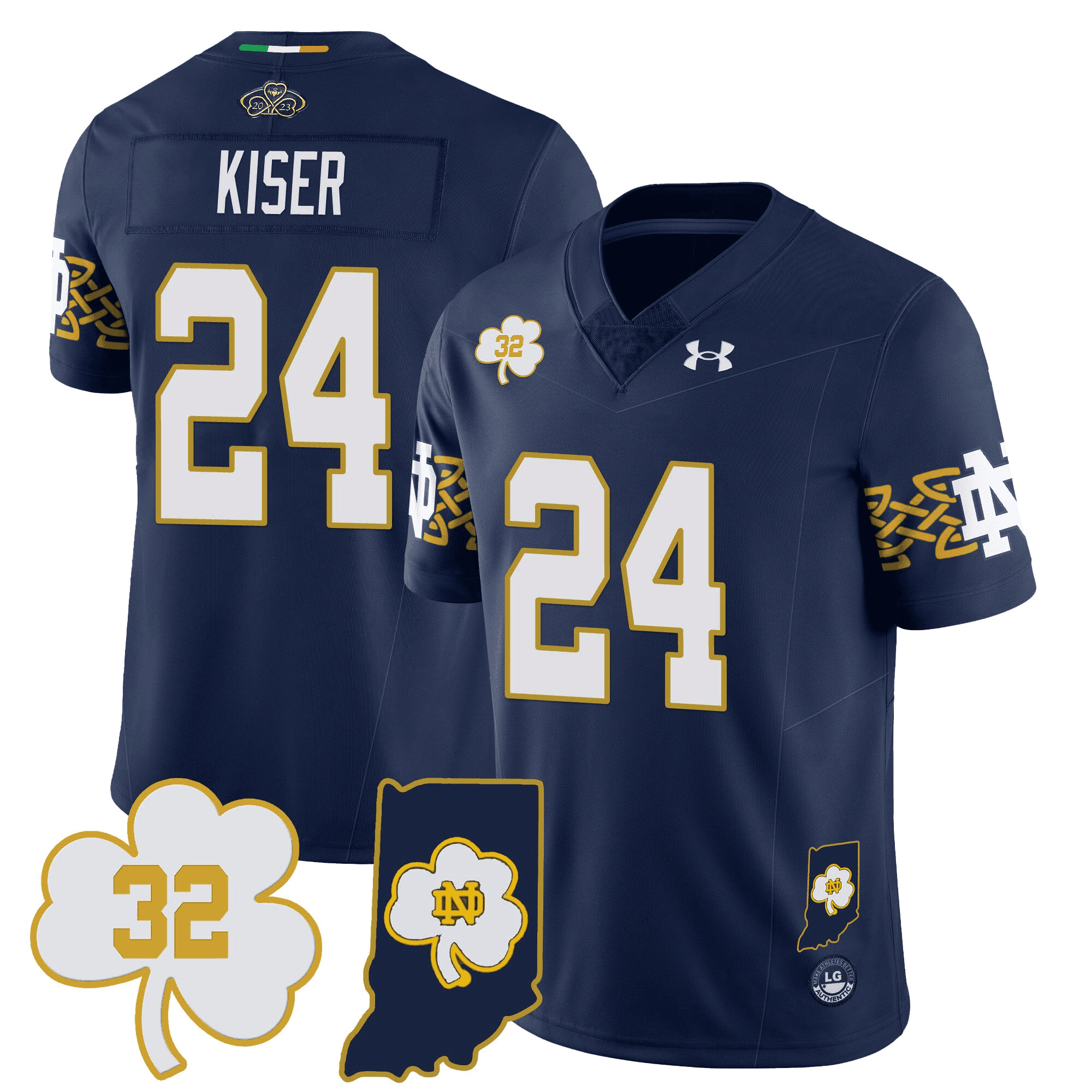 Notre Dame Fighting Irish Vapor Limited Jersey - Indiana Map - All Stitched #21 67427GXV
