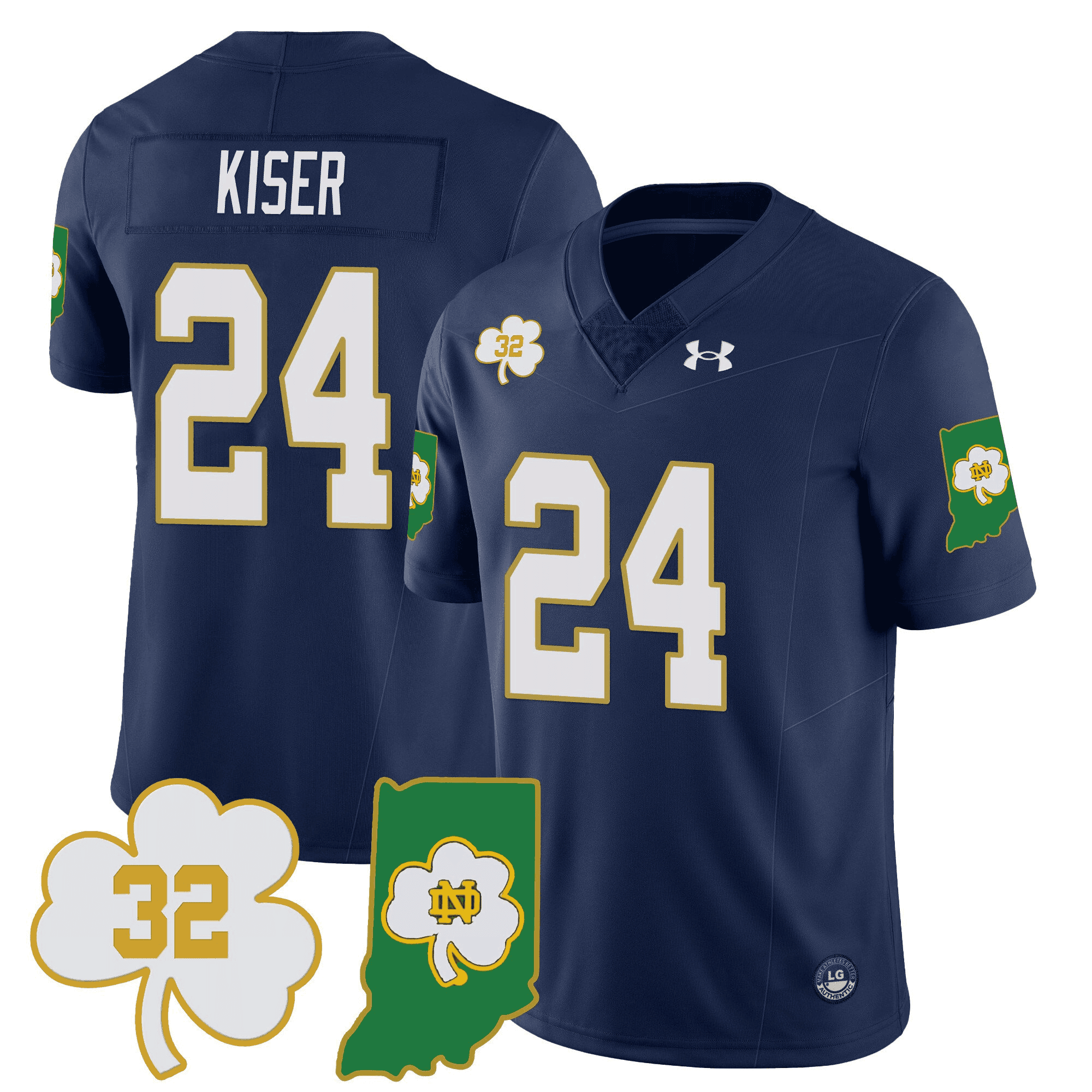 Notre Dame Fighting Irish Vapor Limited Jersey - Indiana Map - All Stitched #3 KVUOWGXV