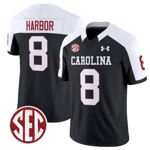 Nyck Harbor Jersey #8 South Carolina Gamecocks Football 1980 Throwback SEC Patch Black Alternate JIFMUGXV