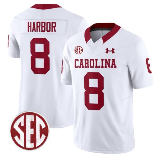 Nyck Harbor Jersey #8 South Carolina Gamecocks Football 1980 Throwback Vapor SEC Patch White NHLLUGXV