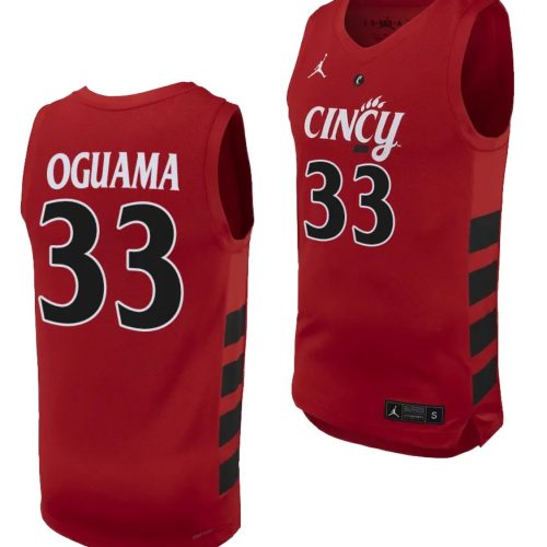 Ody Oguama Jersey #33 Cincinnati Bearcats College Basketball -24 Red OYPERGXV