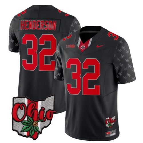 Ohio State Buckeyes Treveyon Henderson Jersey #32 College Football Alternate Black Limited OPVWMGXV