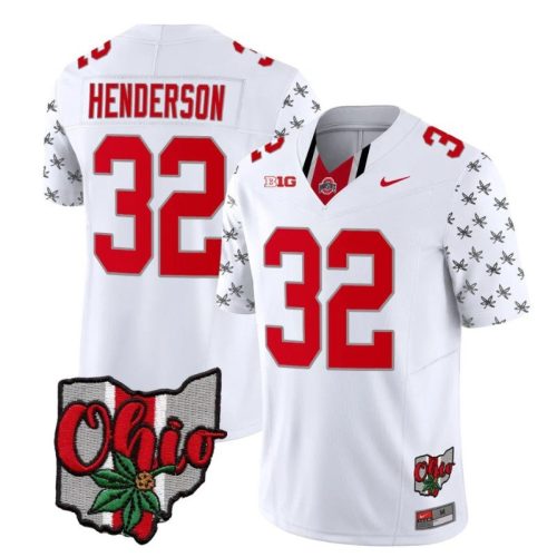 Ohio State Buckeyes Treveyon Henderson Jersey #32 College Football Alternate White Limited FWGUYGXV