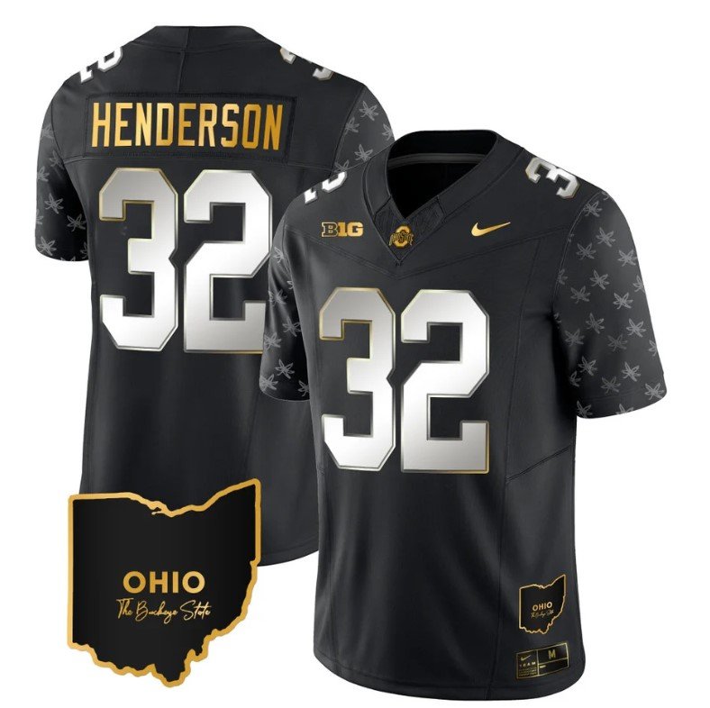 Ohio State Buckeyes Treveyon Henderson Jersey #32 College Football Stitched Alternate Black Limited MZCK1GXV
