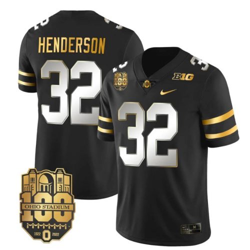 Ohio State Buckeyes TreVeyon Henderson Jersey #32 College Football Stitched Black Limited NWMKMGXV