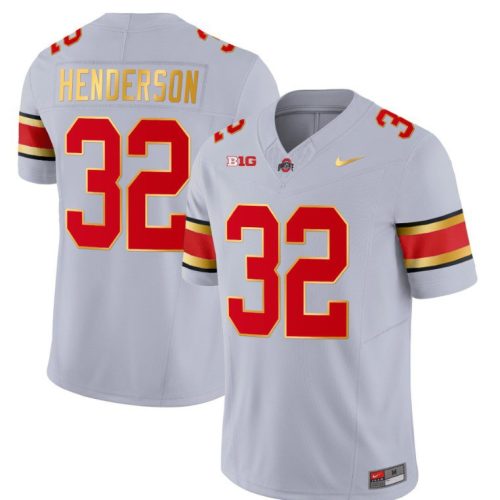 Ohio State Buckeyes TreVeyon Henderson Jersey #32 College Football Stitched Gold Trim LNIMKGXV
