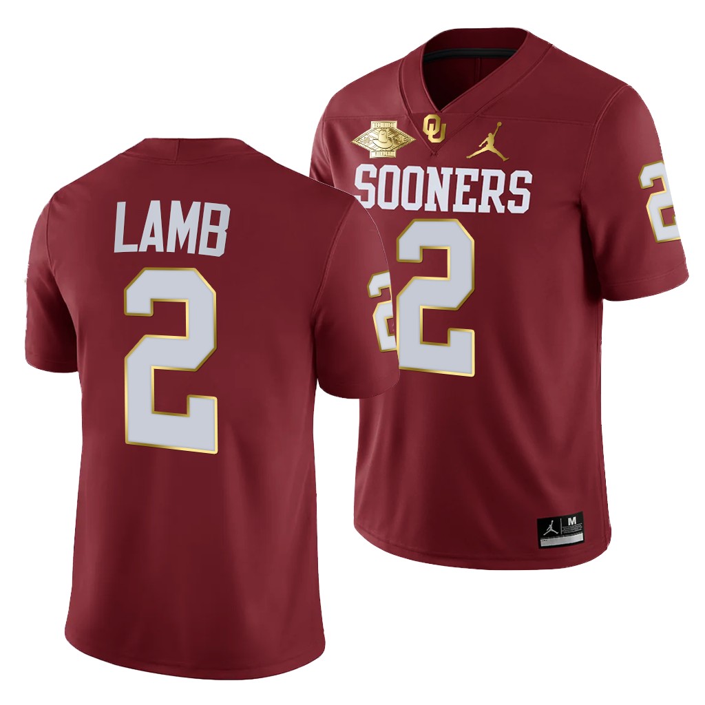 Oklahoma Sooners 2 CeeDee Lamb Crimson Red River Showdown Alumni Jersey Men TESF0GXV