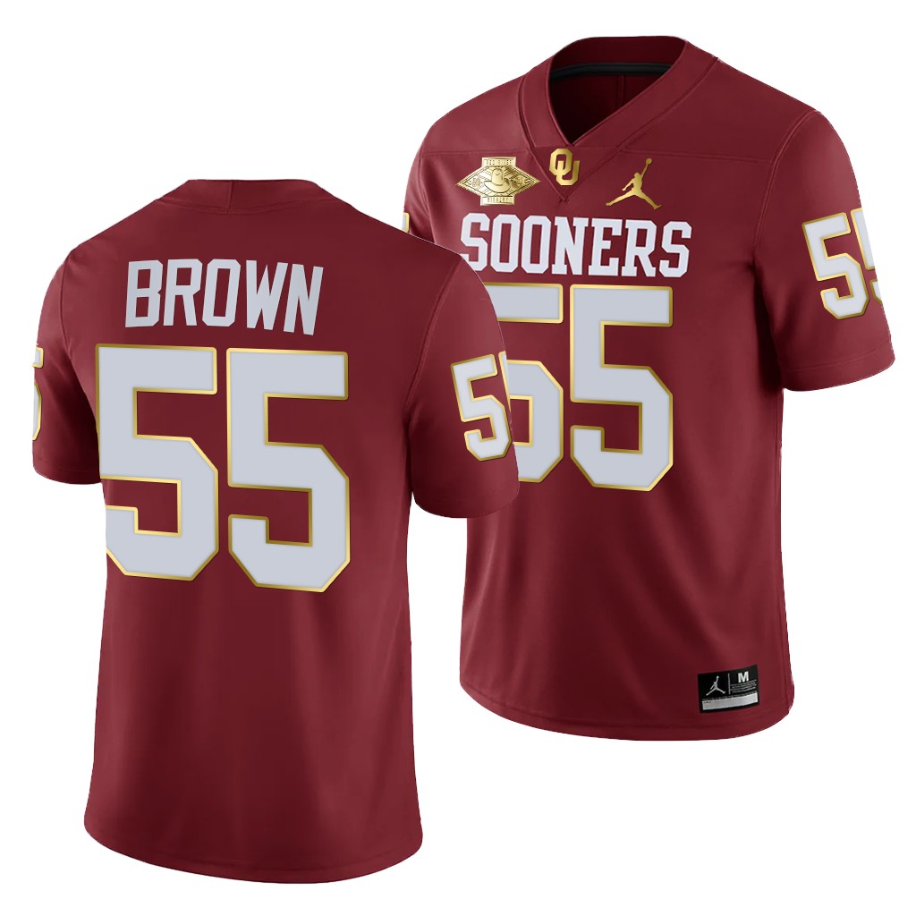 Oklahoma Sooners 55 Jammal Brown Crimson Red River Showdown Jersey Men 5I88QGXV