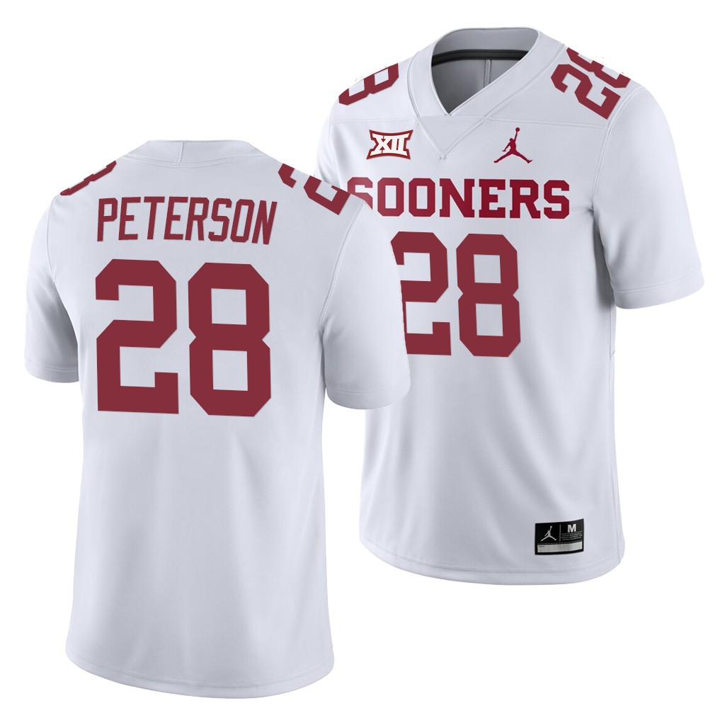 Oklahoma Sooners Adrian Peterson White College Away Game Jersey MQYBNGXV