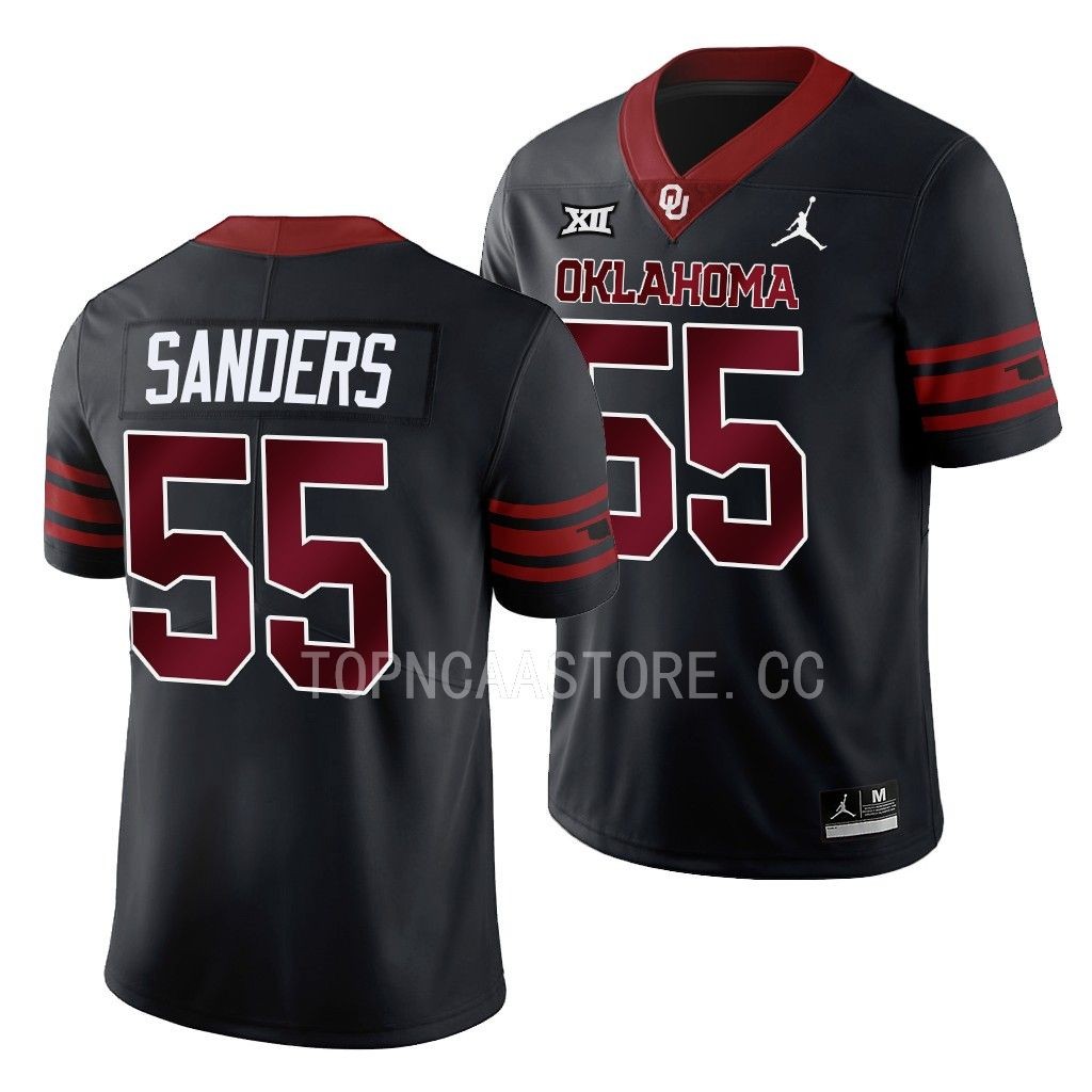 Oklahoma Sooners Ashton Sanders Jersey Unity Black #55 Shirt QWK7OGXV