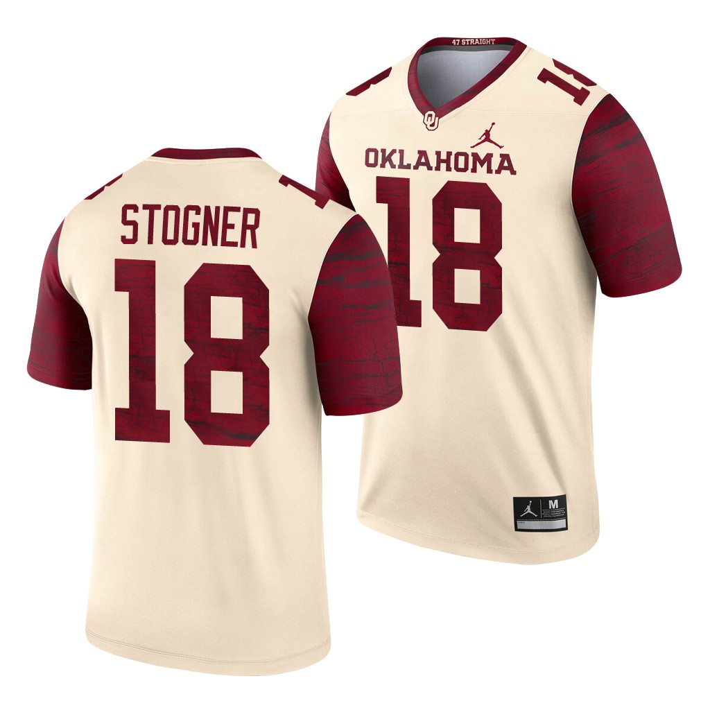Oklahoma Sooners Austin Stogner 18 Cream Legend Alternate Jersey 3IAV6GXV