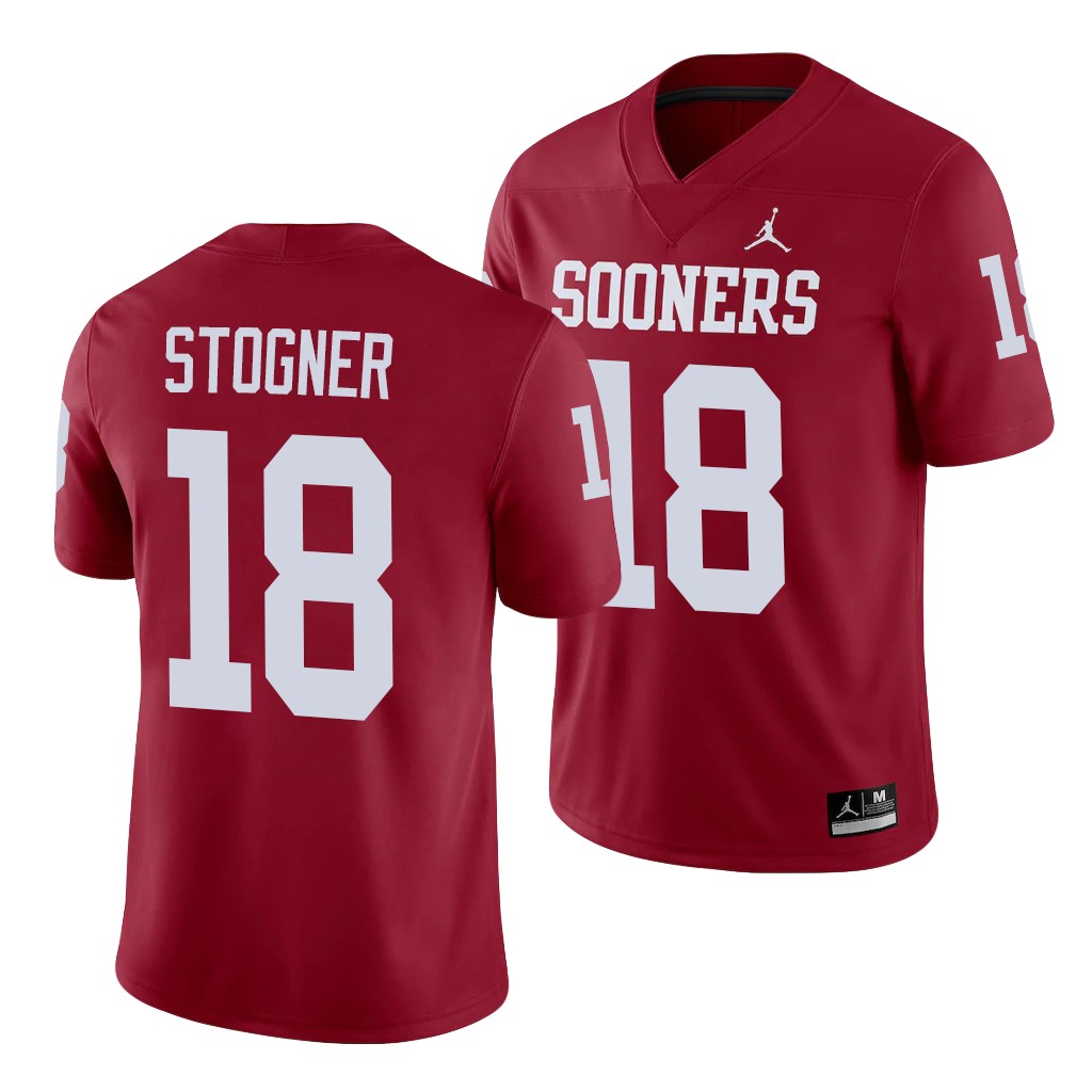 Oklahoma Sooners Austin Stogner 18 Crimson Alumni Game Jersey BBSIOGXV