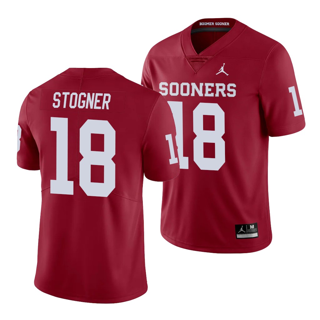 Oklahoma Sooners Austin Stogner 18 Crimson Limited Team Jersey OVX63GXV