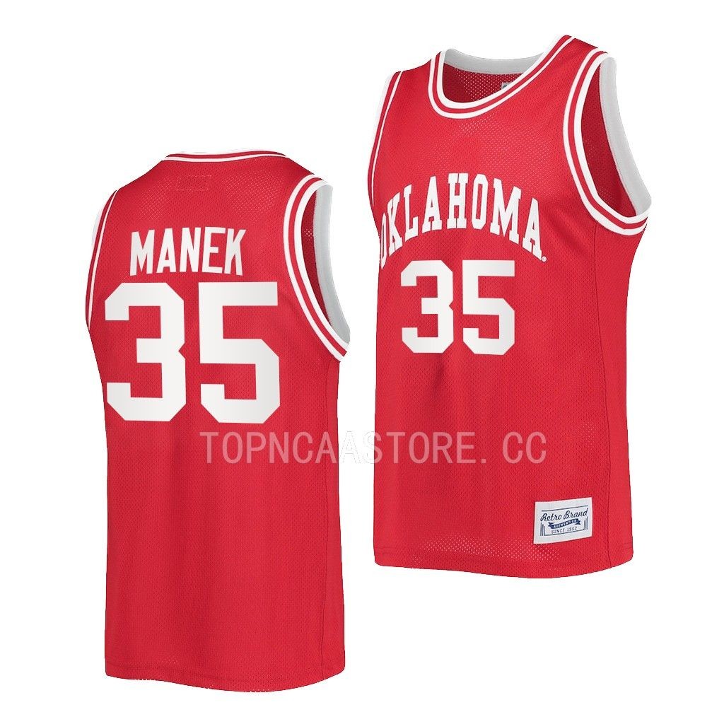 Oklahoma Sooners Brady Manek Crimson #35 Retro Jersey Alumni ZWC4NGXV