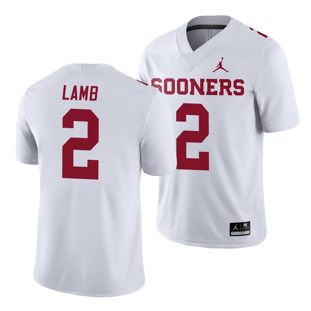 Oklahoma Sooners CeeDee Lamb 2 White Game Jersey IGSHSGXV