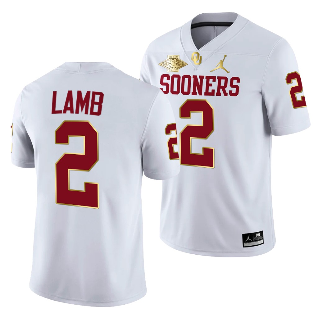 Oklahoma Sooners CeeDee Lamb 2 White Red River Showdown Alumni Jersey Men NAHHKGXV