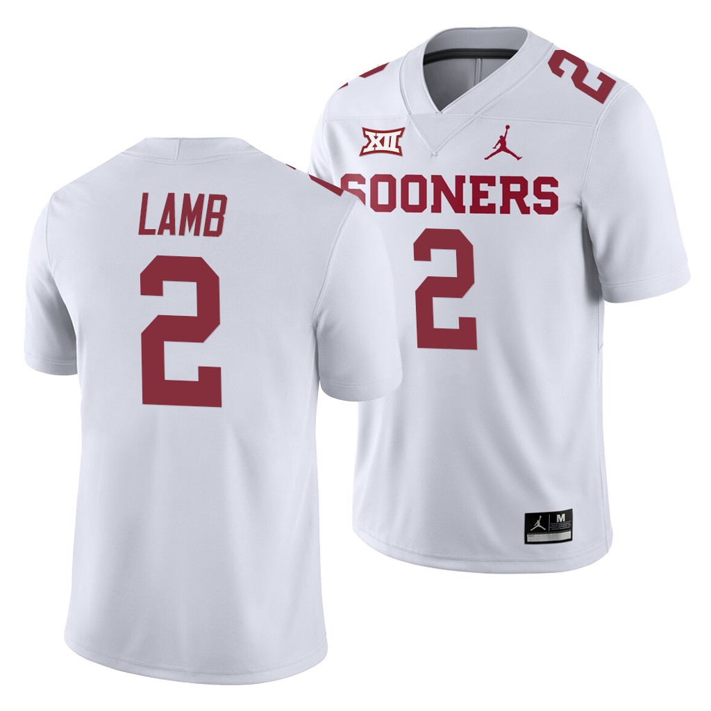 Oklahoma Sooners CeeDee Lamb White College Away Game Jersey IBLCEGXV
