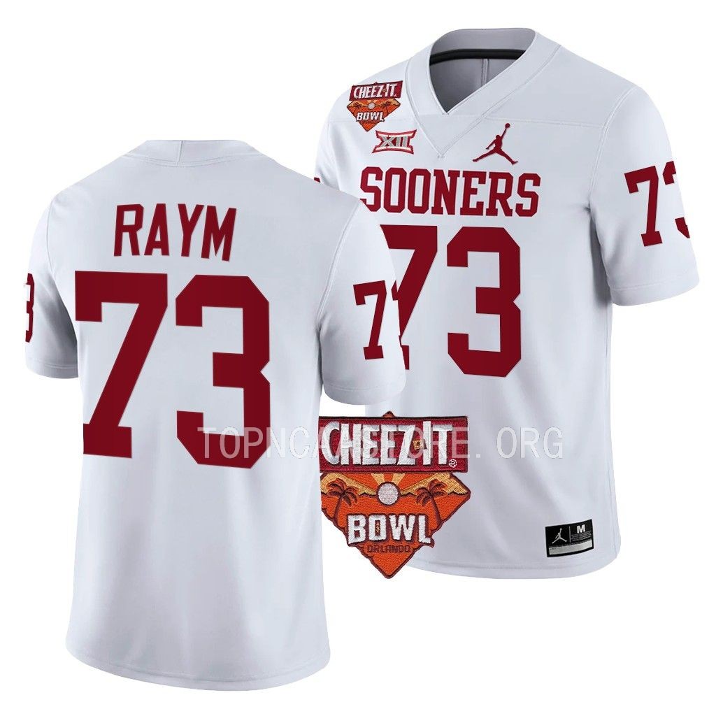 Oklahoma Sooners Cheez-It Bowl Andrew Raym #73 White College Jersey UQRAGGXV