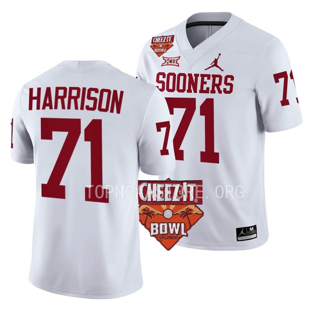 Oklahoma Sooners Cheez-It Bowl Anton Harrison #71 White College Jersey 4X056GXV