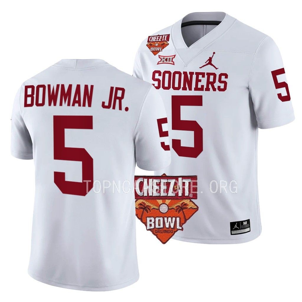 Oklahoma Sooners Cheez-It Bowl Billy Bowman Jr. #5 White College Jersey ZGSVUGXV