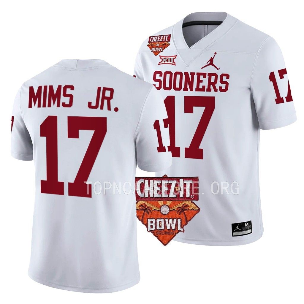 Oklahoma Sooners Cheez-It Bowl Marvin Mims Jr. #17 White College Jersey 22QXLGXV