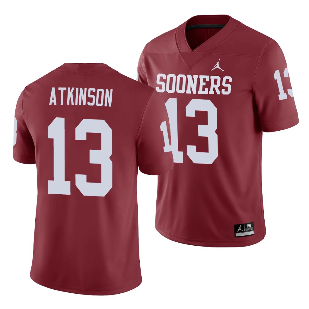 Oklahoma Sooners Colt Atkinson Crimson Game College Jersey EWCOBGXV