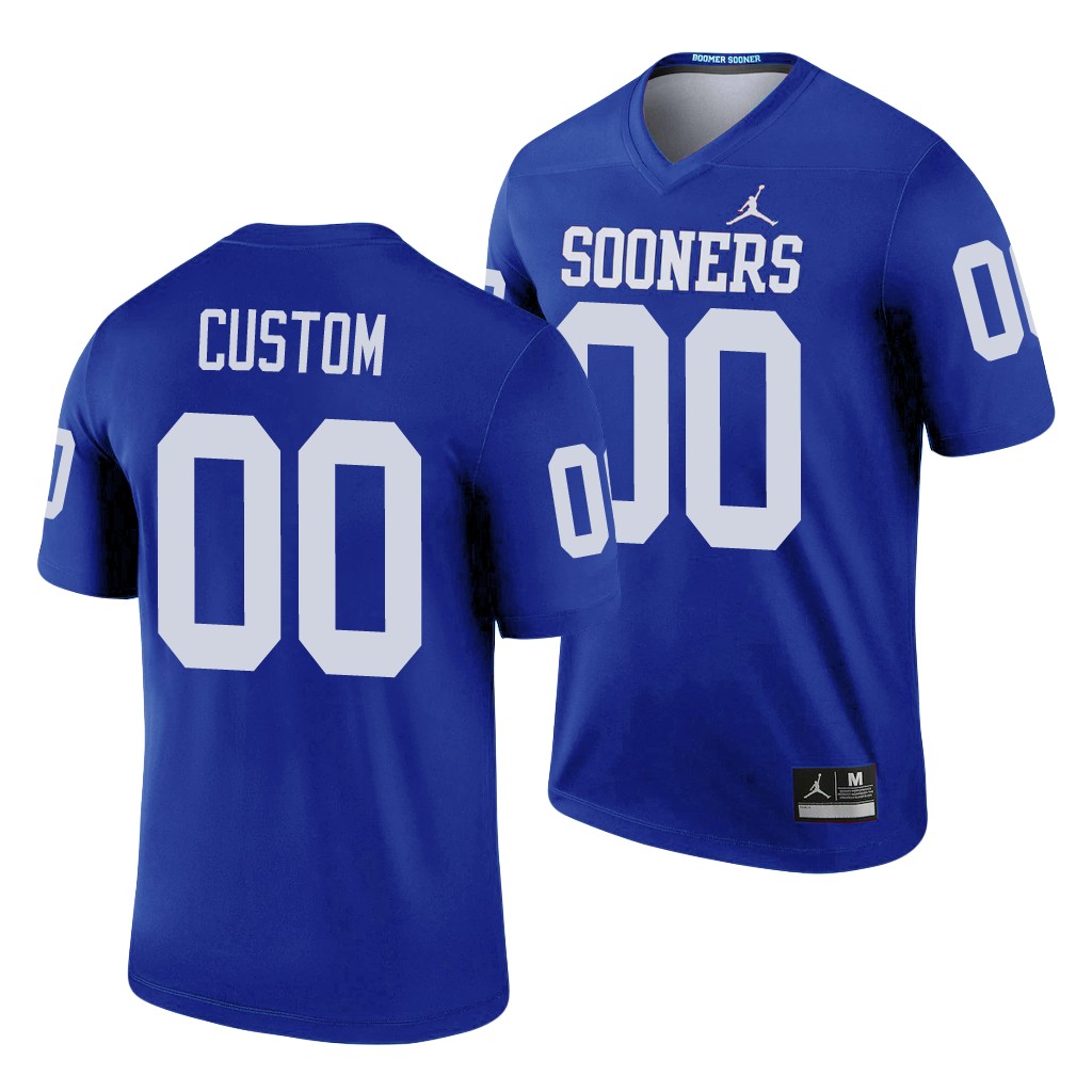 Oklahoma Sooners Custom 00 Blue Legend Jersey XNGUTGXV