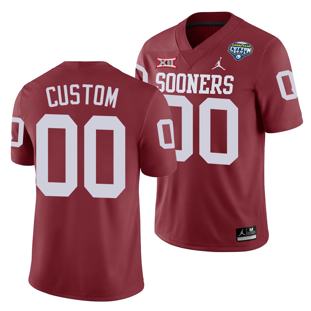 Oklahoma Sooners Custom Cotton Bowl Classic Crimson College Jersey NC4IWGXV