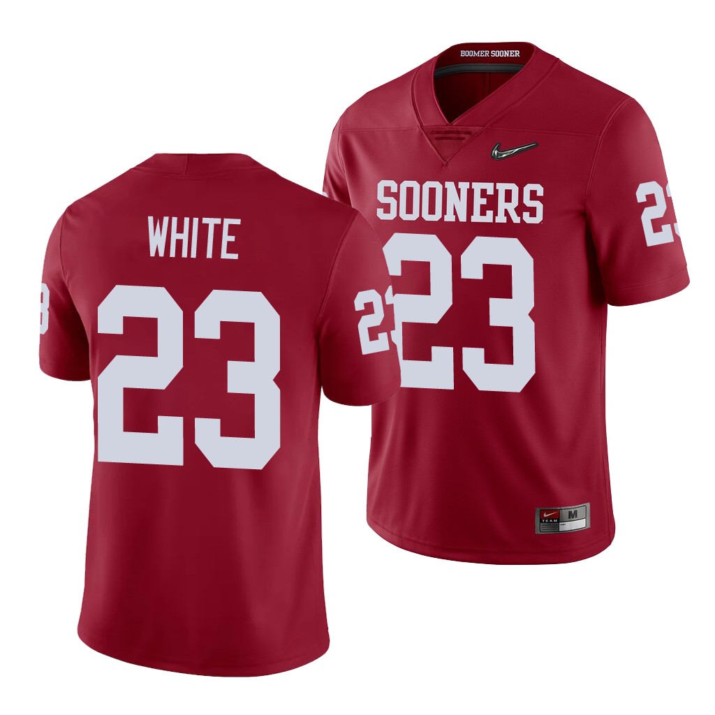 Oklahoma Sooners DaShaun White Crimson College Playoff Game Jersey 7WBLSGXV