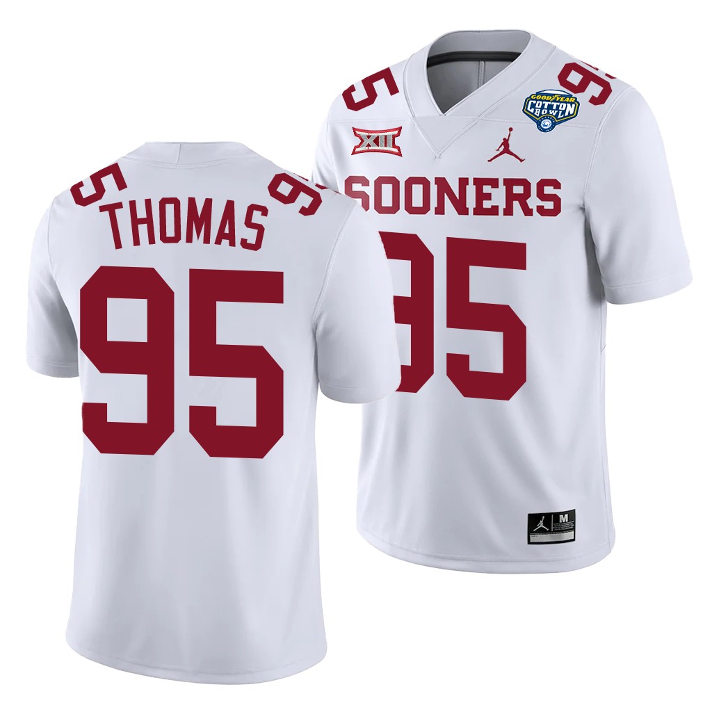 Oklahoma Sooners Isaiah Thomas Cotton Bowl Classic White College Jersey 7T729GXV