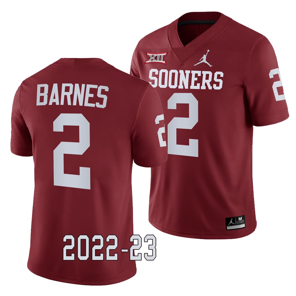 Oklahoma Sooners Jovantae Barnes College Jersey #2 Crimson 2022-23 Game Uniform 1HB7ZGXV