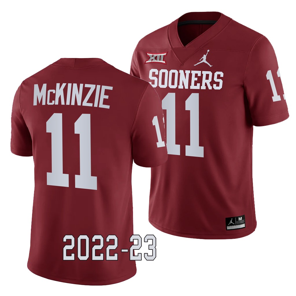 Oklahoma Sooners Kobie McKinzie College Jersey #11 Crimson 2022-23 Game Uniform UUGG2GXV
