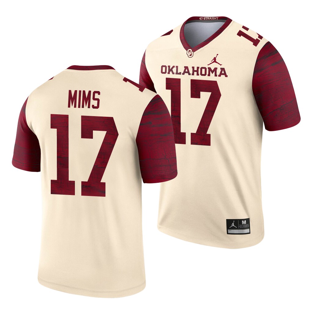 Oklahoma Sooners Marvin Mims 17 Cream Legend Alternate Jersey 4EPITGXV