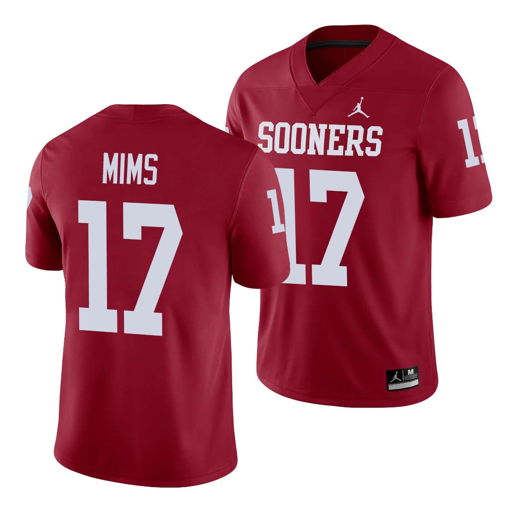 Oklahoma Sooners Marvin Mims 17 Crimson Alumni Game Jersey VYRKIGXV