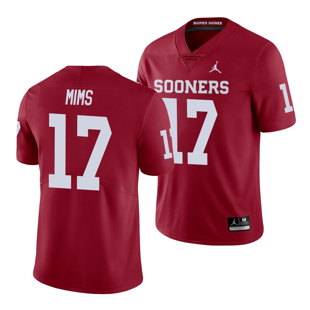 Oklahoma Sooners Marvin Mims 17 Crimson Limited Team Jersey KEJYBGXV
