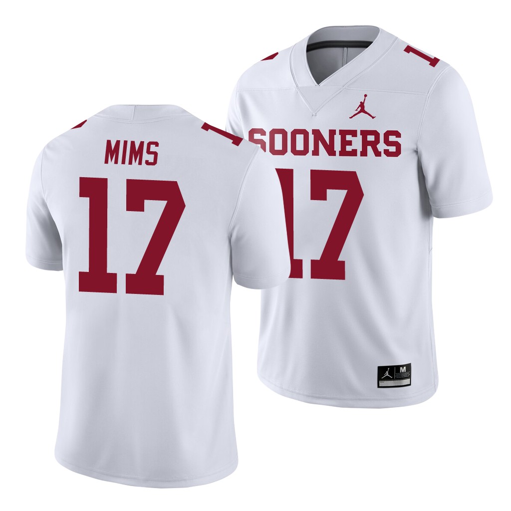 Oklahoma Sooners Marvin Mims 17 White Game Jersey PHTQDGXV