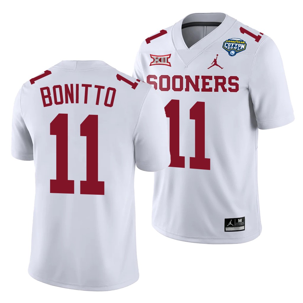 Oklahoma Sooners Nik Bonitto Cotton Bowl Classic White College Jersey JZOPZGXV