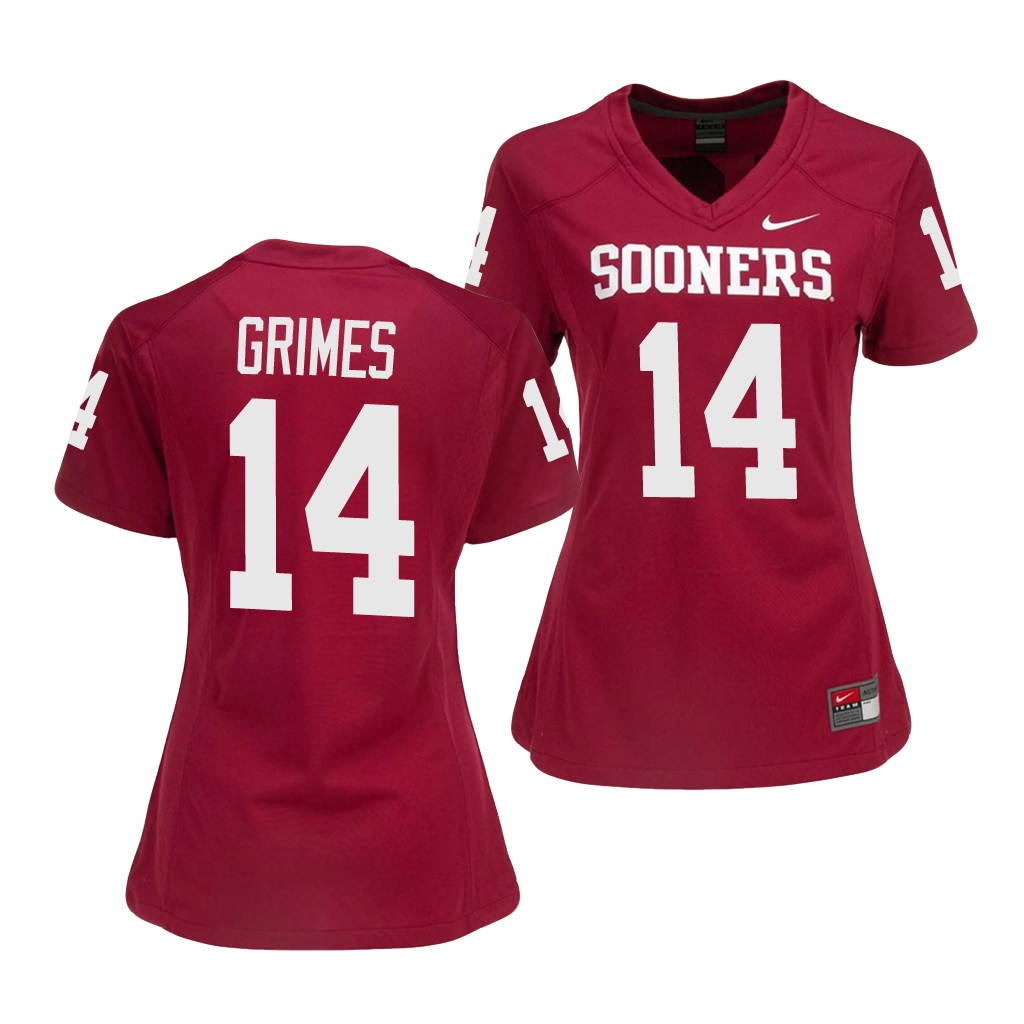 Oklahoma Sooners Reggie Grimes 14 Crimson College Game Jersey Wo C9XM9GXV
