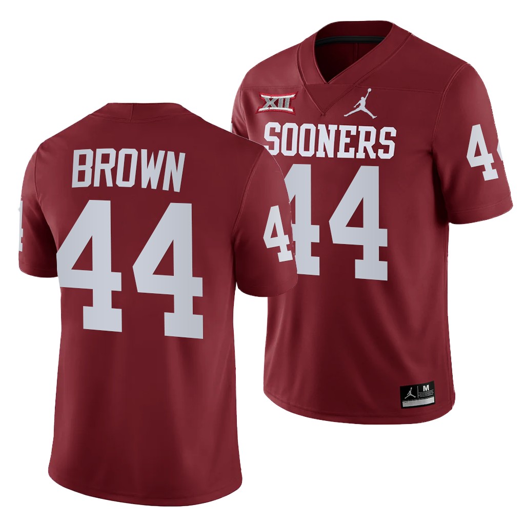 Oklahoma Sooners Sammy Brown Jersey College Maroon #44 Five-Star LB Shirt PGWYZGXV