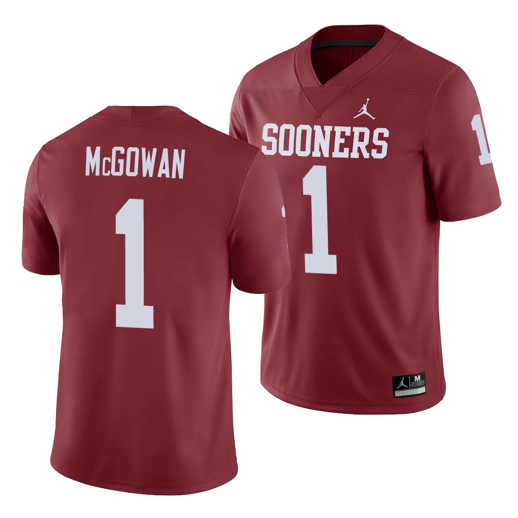 Oklahoma Sooners Seth McGowan Crimson Game College Jersey OKLMAGXV