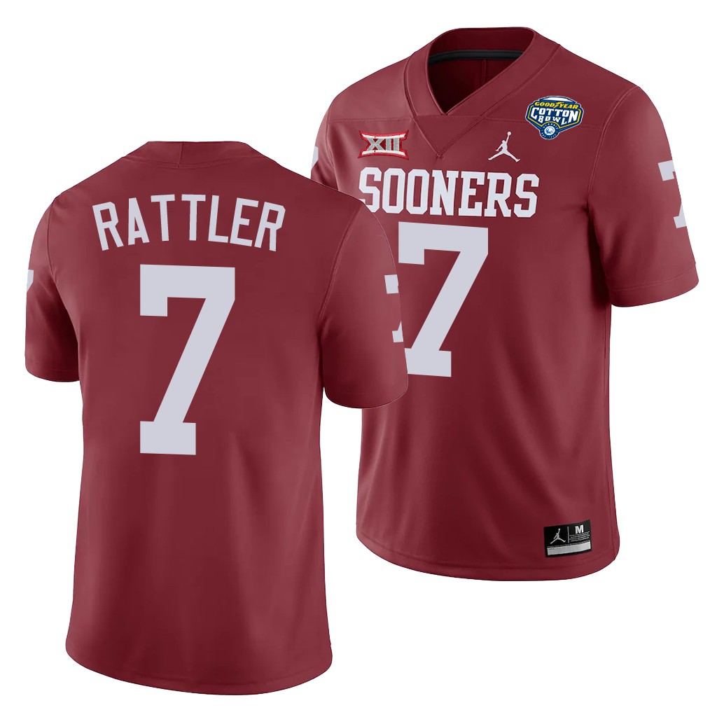 Oklahoma Sooners Spencer Rattler Cotton Bowl Classic Crimson College Jersey OALVVGXV