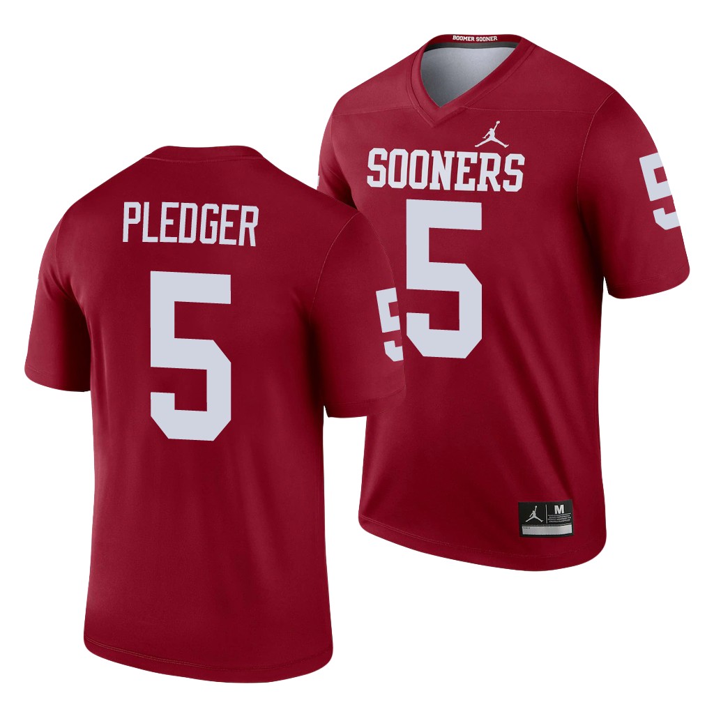 Oklahoma Sooners T.J. Pledger 5 Crimson Legend Jersey WCVRNGXV