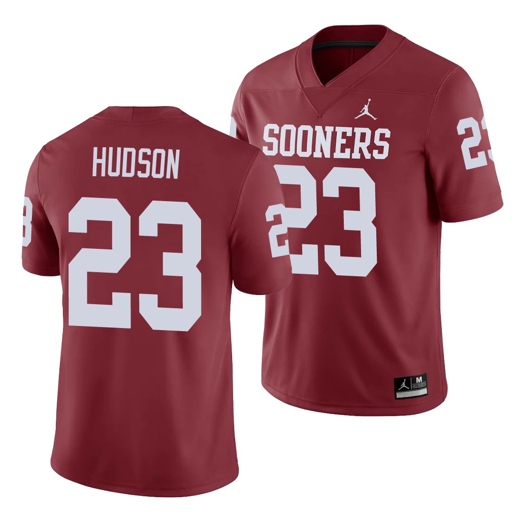 Oklahoma Sooners Todd Hudson Crimson Game College Jersey LI0FAGXV