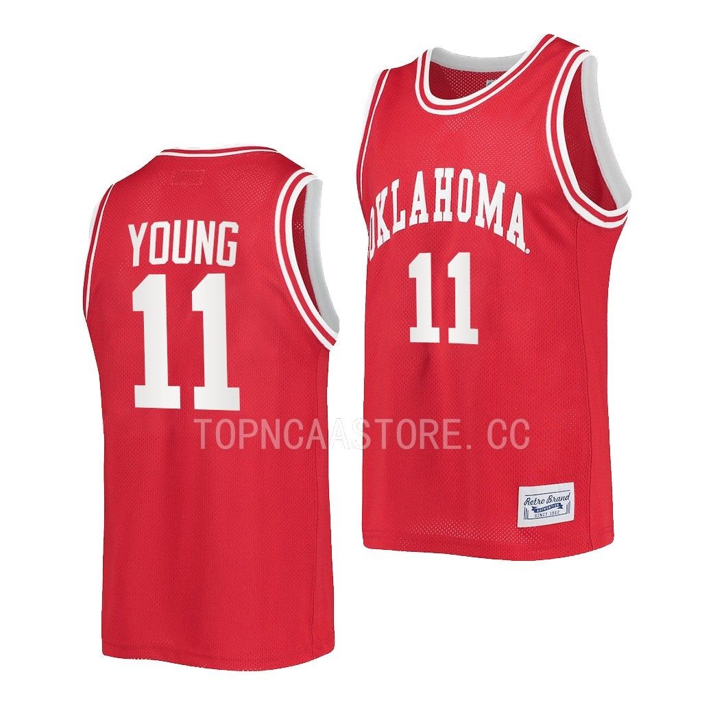 Oklahoma Sooners Trae Young Crimson #11 Retro Jersey Alumni WQQCLGXV