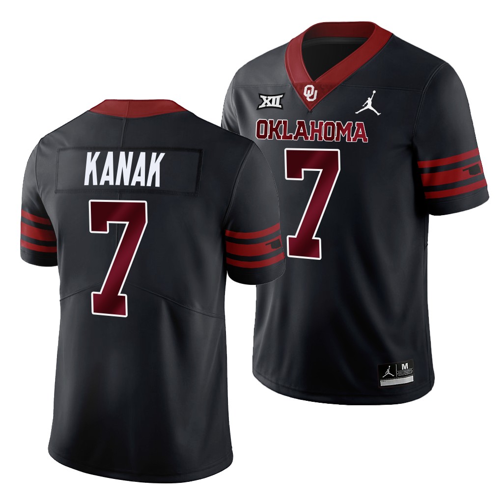 Oklahoma Sooners Unity Jaren Kanak #7 Anthracite Alternate Jersey PRYA3GXV
