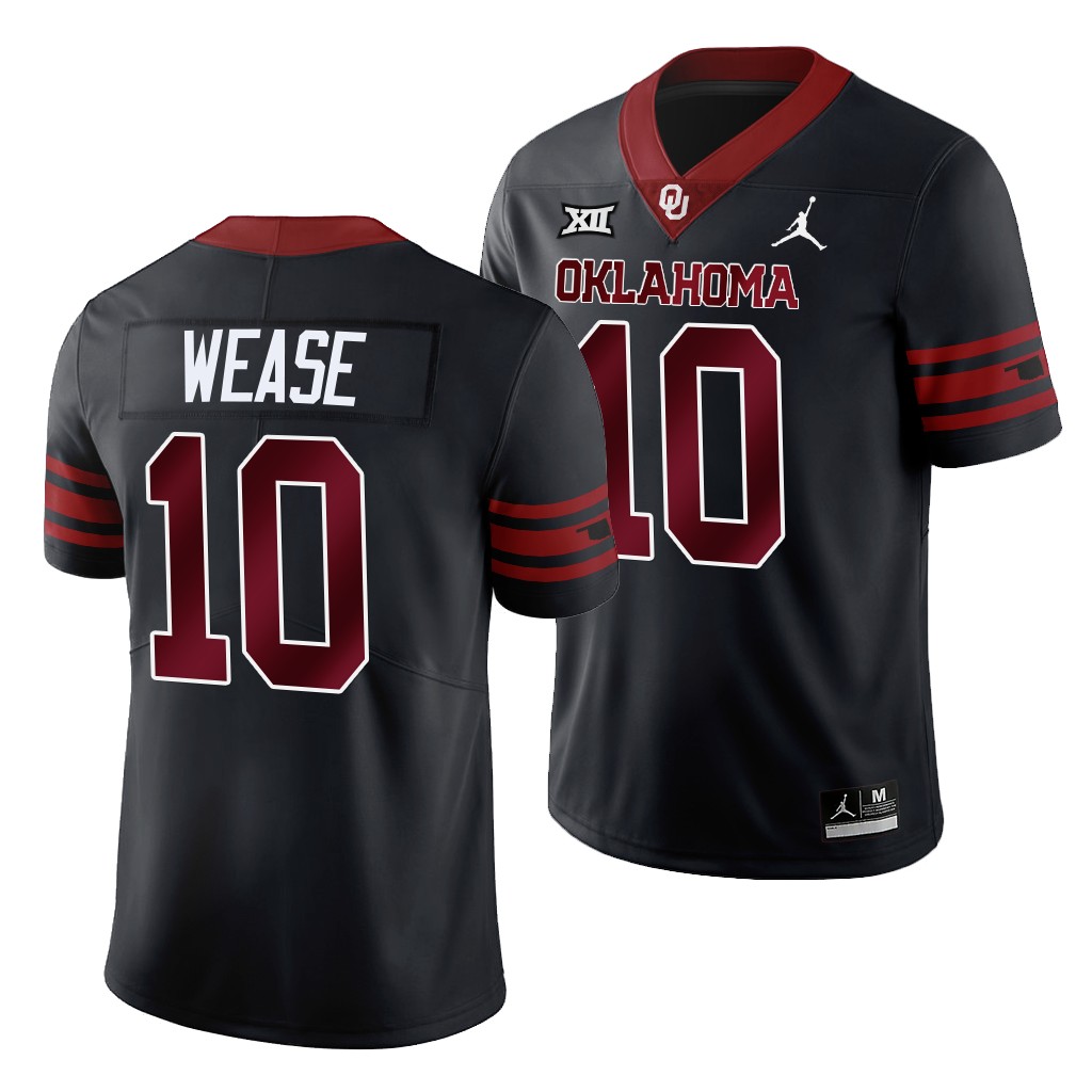 Oklahoma Sooners Unity Theo Wease #10 Anthracite Alternate Jersey G76MNGXV