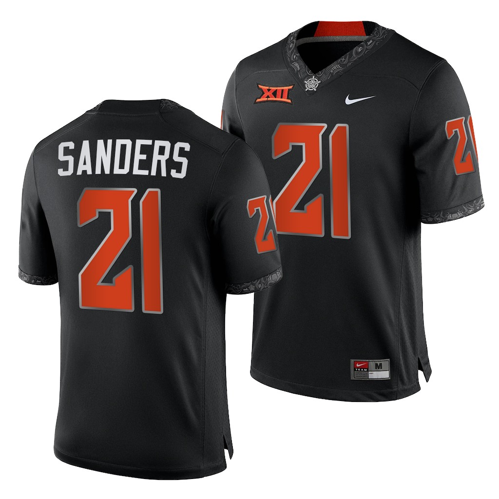 Oklahoma State Cowboys Barry Sanders 21 Jersey Black College Alumni Uniform IPIHFGXV
