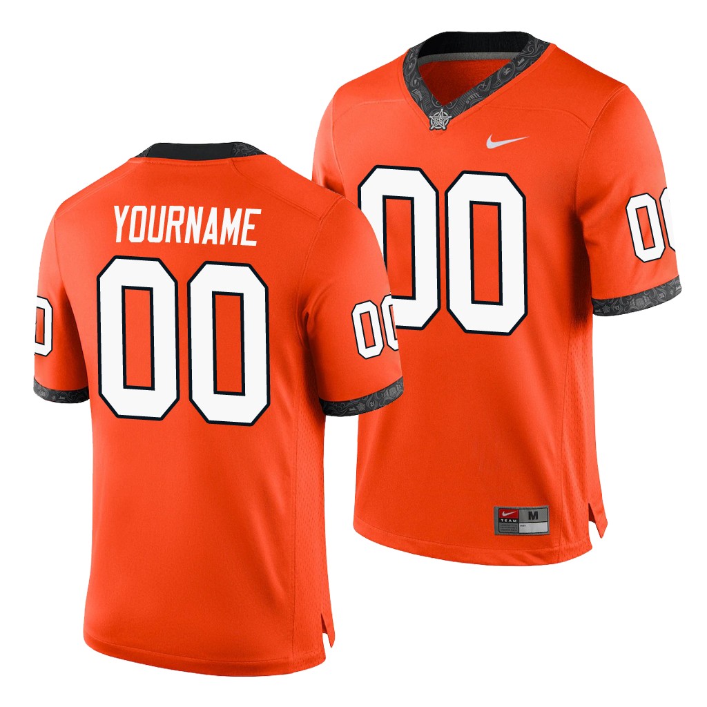 Oklahoma State Cowboys Custom Orange College Game Jersey WUMTIGXV