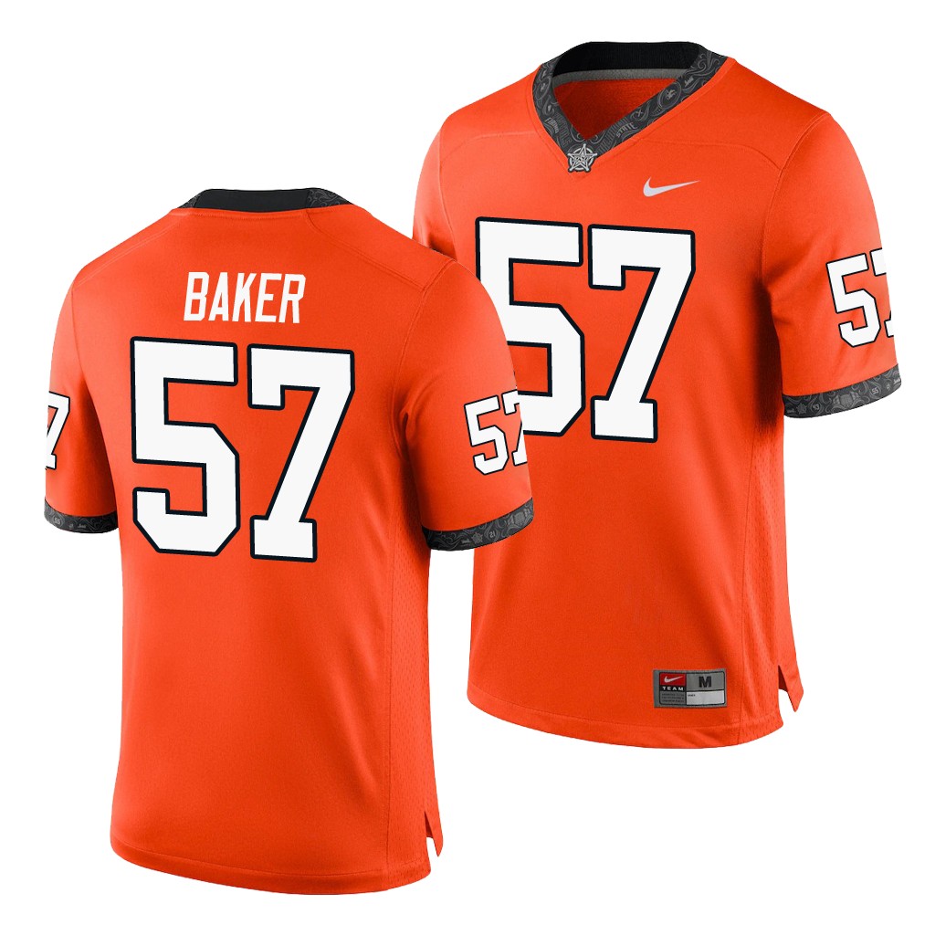 Oklahoma State Cowboys Ryan Baker Orange College Game Jersey W3ILEGXV